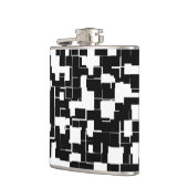 Cool zwart-wit modern trendy patroon heupfles (Links)