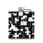 Cool zwart-wit modern trendy patroon heupfles (Achterkant)