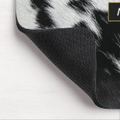 Cool zwart-wit Monogram Koeienhuid Muismat (Hoek)