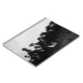 Cool zwart-wit Monogram Koeienhuid Notitieboek (Linkerzijde)