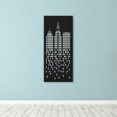 Cool Zwart & Wit New York City wolkenkrabber Canvas Afdruk (Insitu (Houten vloer))