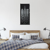 Cool Zwart & Wit New York City wolkenkrabber Canvas Afdruk (Insitu (Slaapkamer))