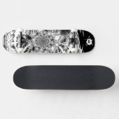 Cool Zwart Wit Persoonlijk Skateboard (Horizontaal)