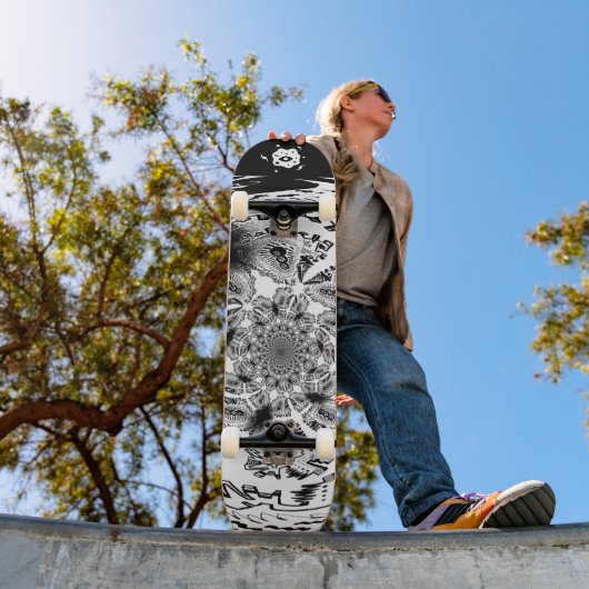 Cool Zwart Wit Persoonlijk Skateboard (Buiten 1)