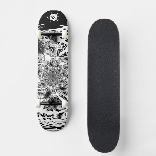 Cool Zwart Wit Persoonlijk Skateboard (Voorkant)