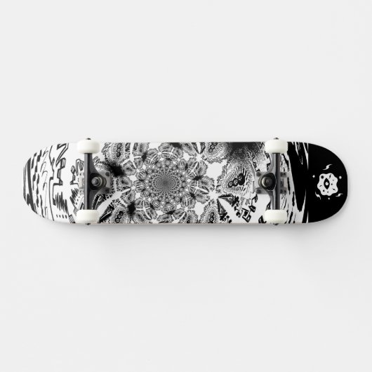 Cool Zwart Wit Persoonlijk Skateboard (Horizontaal)