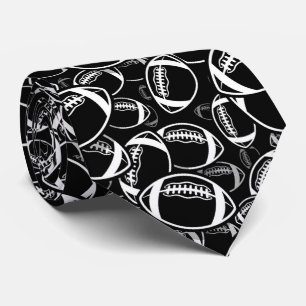 Cool Zwart Wit Tegelpatroon football Sport Stropdas
