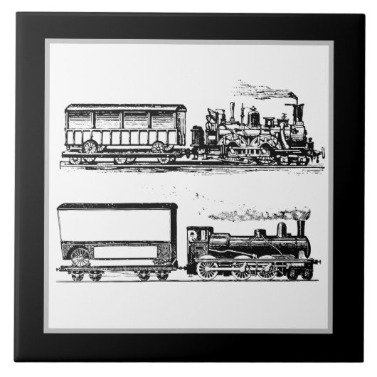 Cool Zwart Wit  Treindecor Tegeltje (Voorkant)