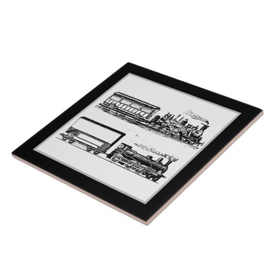 Cool Zwart Wit  Treindecor Tegeltje (Zijkant)