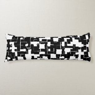 Cool zwart-wit trendy stijlvol patroon lichaamskussen