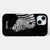 Cool zwart-wit zebra persoonlijk Case-Mate iPhone case (Achterkant (horizontaal))