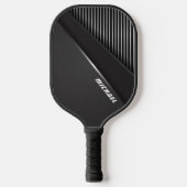 Cool Zwarte Abstract Monogramnaam Pickleball Paddle (Voorkant)