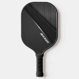 Cool Zwarte Abstract Monogramnaam Pickleball Paddle