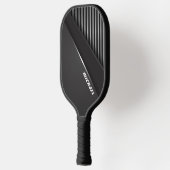 Cool Zwarte Abstract Monogramnaam Pickleball Paddle (Links)