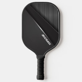 Cool Zwarte Abstract Monogramnaam Pickleball Paddle