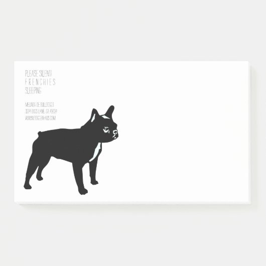 Cool Zwarte Franse Bulldog Post-it® Notes (Voorkant)