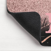 Cool Zwarte Marmer, Glitter, Persoonlijke Monogram Muismat (Hoek)