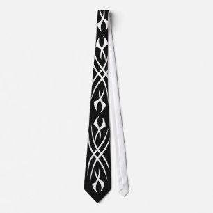 Cool zwarte stropdas met wild tattoo patroon
