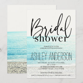 Cool zwarte typografie strand foto vrijgezellenfee kaart