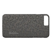 Cool zwartgrijze cheetahprint monogram Case-Mate iPhone case (Achterkant (Horizontaal))