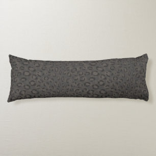 Cool zwartgrijze cheetahprint monogram lichaamskussen