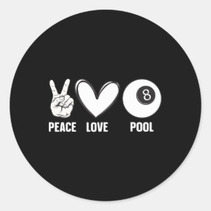Cool zwembad ontwerp voor mannen vrouwen biljart 8 ronde sticker