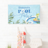 Cool zwembad party geslacht neutrale verjaardag spandoek (Insitu)