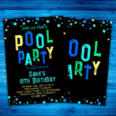 Cool Zwembad Party Zomer Zwemmen Verjaardagsfeest Kaart