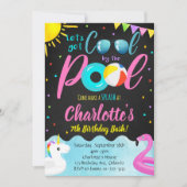 Cool Zwembad Party Zwemmen Verjaardag Uitnodiging (Voorkant)