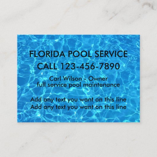 Cool Zwembad Service Visitekaartje (Voorkant)