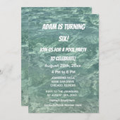 Cool Zwembad Verjaardagsfeestje Blauw Water Custom Kaart (Voorkant / Achterkant)