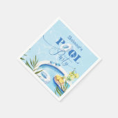Cool zwembad verjaardagsfeestje blauw zwembad servet (Hoek)