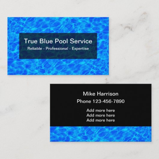 Cool Zwembad Water Design Visitekaartje (Voorkant / Achterkant)