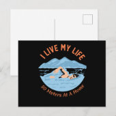 Cool Zwemmers Design - Ik leef mijn leven Briefkaart (Voorkant / Achterkant)