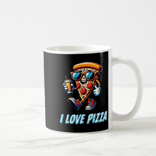 Cool Zza Slice Funny Food Lovers Kids Men And Wome Koffiemok (Rechts)