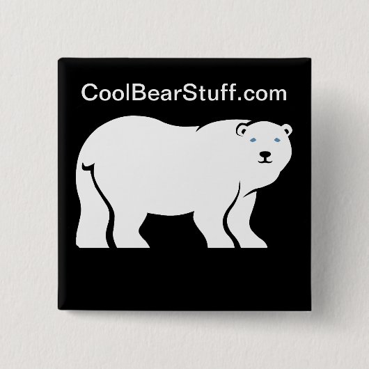 CoolBearStuff.com Vierkante Button 5,1 Cm (Voorkant)
