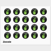 Coolcumber Funny Veggie Cucumber Pun Dark BG Ronde Sticker (Vel)