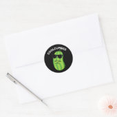 Coolcumber Funny Veggie Cucumber Pun Dark BG Ronde Sticker (Envelop)