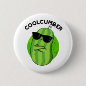 Coolcumber Funny Veggie Cucumber Pun Ronde Button 5,7 Cm (Voorkant)