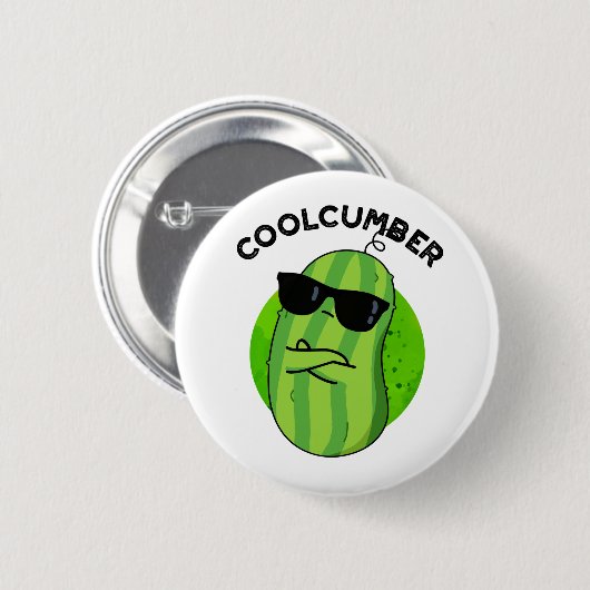 Coolcumber Funny Veggie Cucumber Pun Ronde Button 5,7 Cm (Voorkant /achterkant)