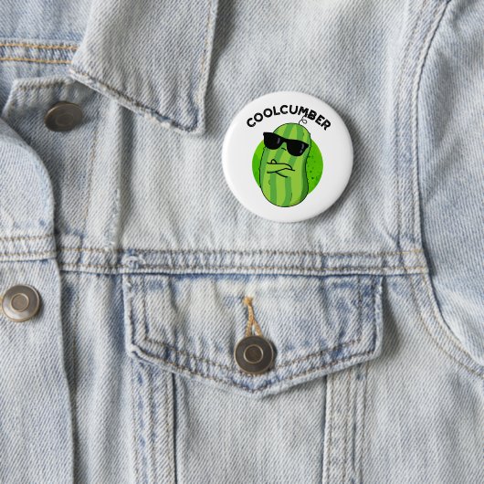 Coolcumber Funny Veggie Cucumber Pun Ronde Button 5,7 Cm (In situ)