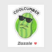Coolcumber Funny Veggie Cucumber Pun Sticker (Vel)