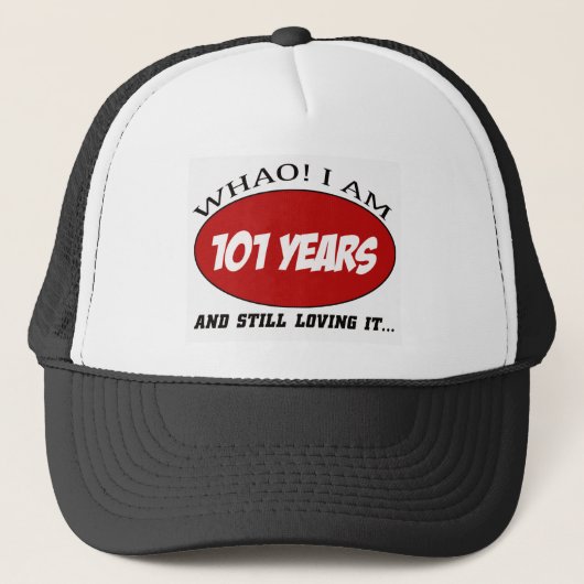 coole 101 jaar oude design trucker pet (Voorkant)