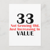 COOLE 33 JAAR OUDE VERJAARDAG DESIGN BRIEFKAART (Voorkant)