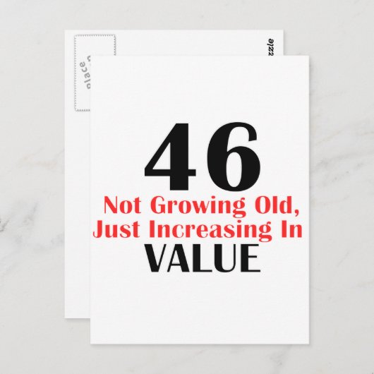 COOLE 46 JAAR OUDE VERJAARDAG DESIGN BRIEFKAART (Voorkant / Achterkant)