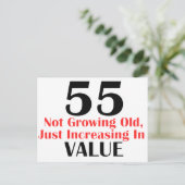COOLE 55 JAAR OUDE VERJAARDAG DESIGN BRIEFKAART (Staand voorkant)