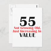 COOLE 55 JAAR OUDE VERJAARDAG DESIGN BRIEFKAART (Voorkant / Achterkant)