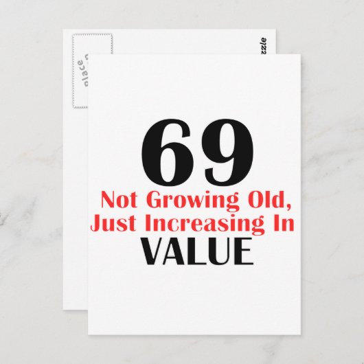 COOLE 69 JAAR OUDE VERJAARDAG DESIGN BRIEFKAART (Voorkant / Achterkant)