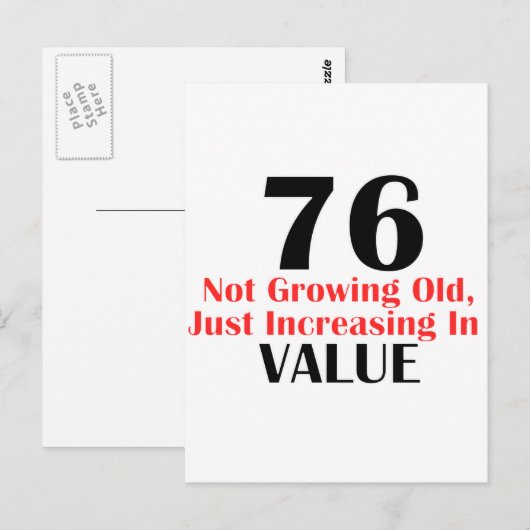 COOLE 76 JAAR OUDE VERJAARDAG DESIGN BRIEFKAART (Voorkant / Achterkant)