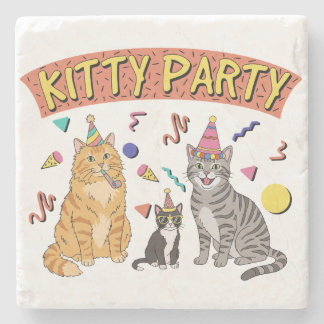 Coole 90s Kat Party 1990s Thema Kitty Stenen Onderzetter